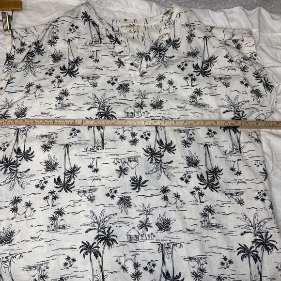 🌴 a.n.a Tropical Palm Tree Linen Dress XXL | Coastal Vacation Style - Picture 6 of 6